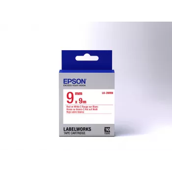 Epson Label Cartridge Standard LK-3WRN Rot/Weiß 9mm (9m), Rot auf Weiß, Japan, 9 mm, 9 m, 1 Stk., 25 mm