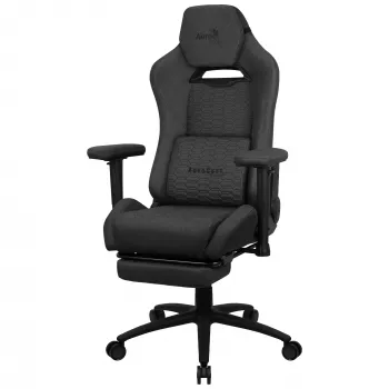 Aerocool ROYALASHBK Premium Ergonomischer Gaming-Stuhl mit Fußstütze Aeroweave-Technologie Schwarz