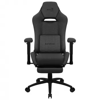 Aerocool ROYALASHBK Premium Ergonomischer Gaming-Stuhl mit Fußstütze Aeroweave-Technologie Schwarz