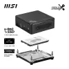 MSI Cubi N ADL-006DE Intel® N N200 4 GB DDR4-SDRAM 128 GB SSD Windows 11 Pro Mini PC Schwarz