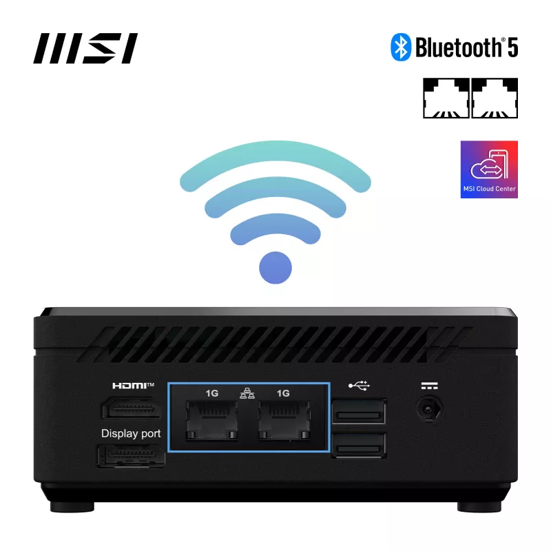MSI Cubi N ADL-006DE Intel® N N200 4 GB DDR4-SDRAM 128 GB SSD Windows 11 Pro Mini PC Schwarz