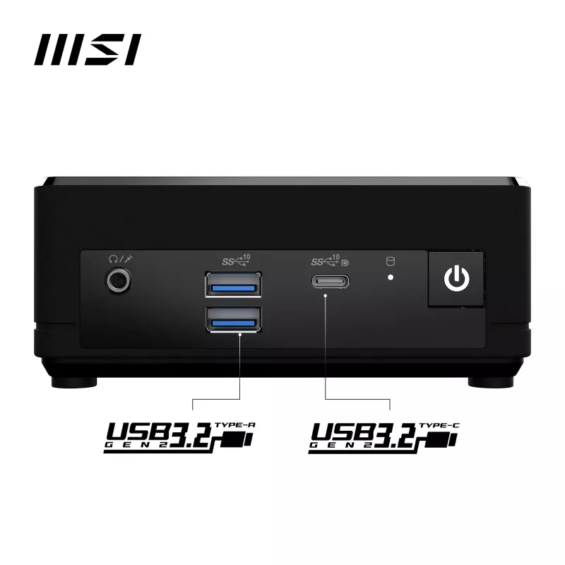 MSI Cubi N ADL-006DE Intel® N N200 4 GB DDR4-SDRAM 128 GB SSD Windows 11 Pro Mini PC Schwarz