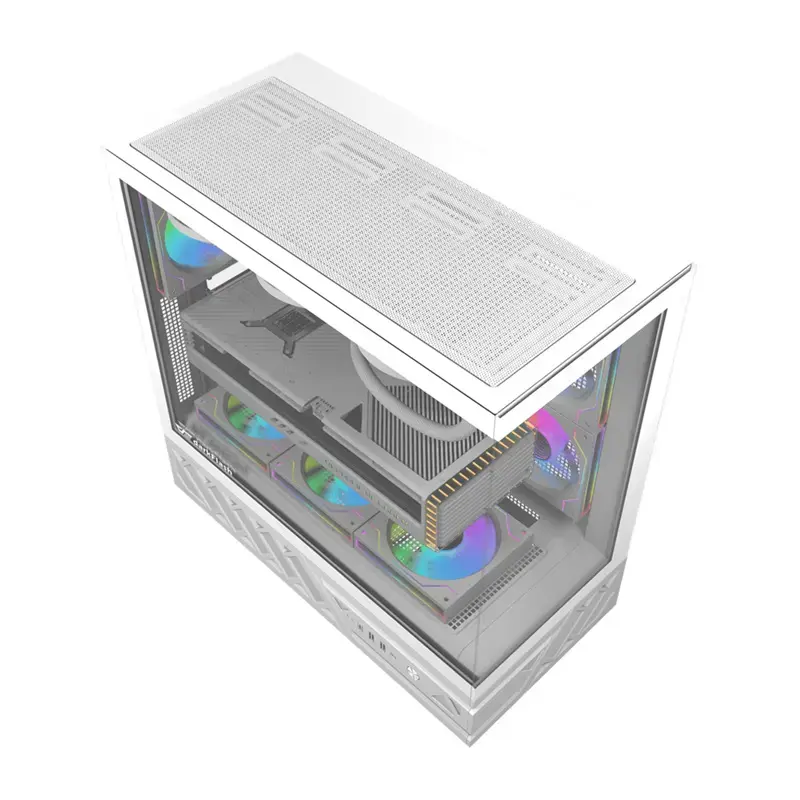 Computergehäuse Darkflash DS950 (weiß) mit 6 vorinstallierten Lüftern