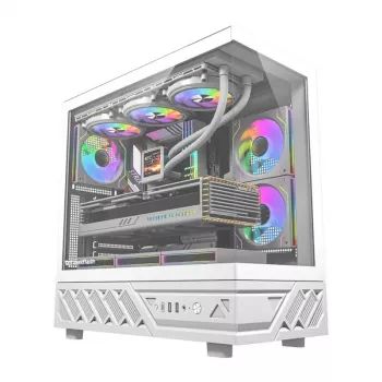 Computergehäuse Darkflash DS950 (weiß) mit 6 vorinstallierten Lüftern