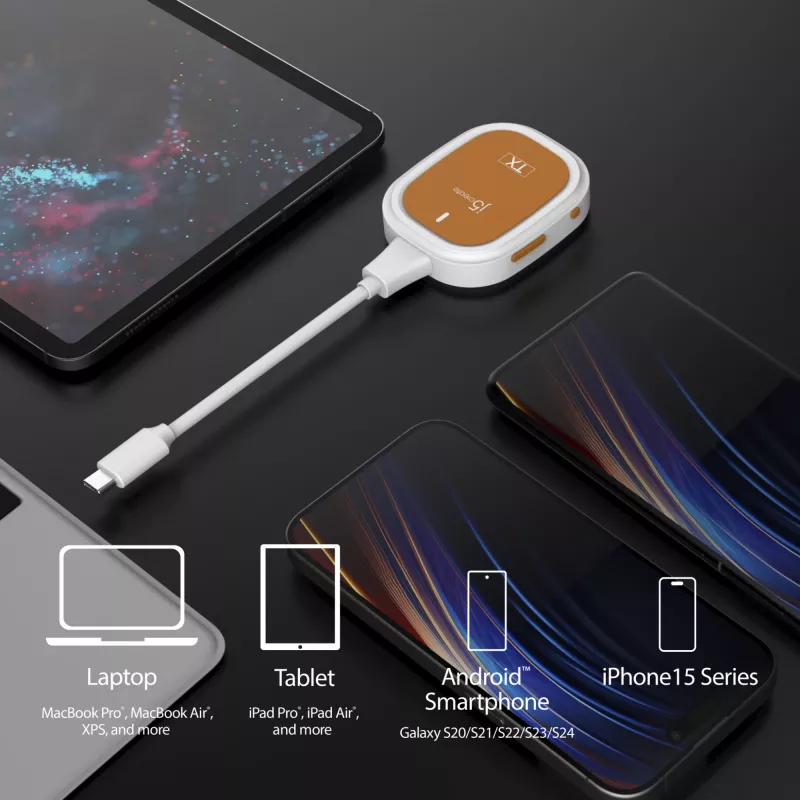 j5create ScreenCast FHD USB-C Wireless Display Extender, Dongle, USB, USB Type-C, Weiß, 1 A, 0 - 40 °C