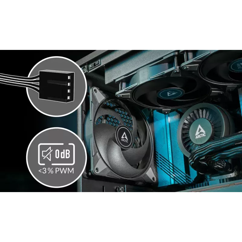 Lüfter ARCTIC P14 Max Computergehäuse-Lüfter 14 cm Schwarz