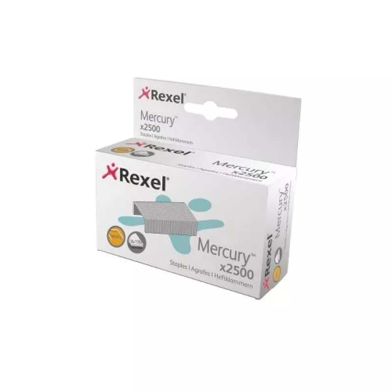 Rexel Mercury Heavy Duty Heftklammern (2500), Heftklammer-Packung, 2500 Heftklammern, Stahl, Silber, 120 Blatt, 220 g