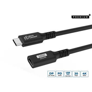 Microconnect USB3.2CC2EX USB-Kabel USB4 Gen 2x2 2 m USB C Schwarz