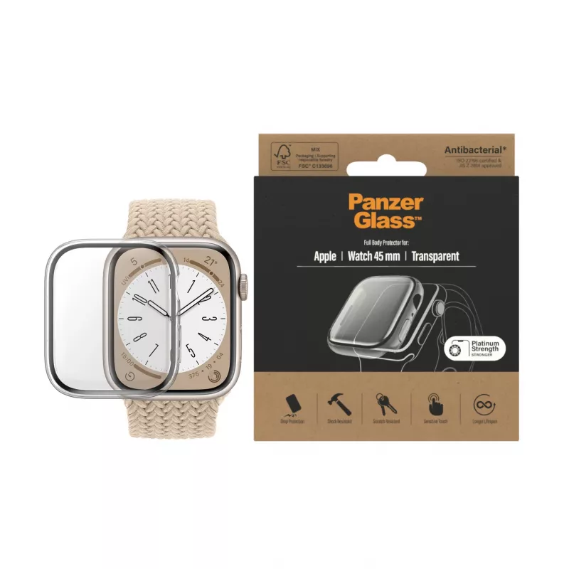PanzerGlass Full-Body-Displayschutzfolie für Apple Watch Series 9/8/7 45 mm, Transparent (3659)