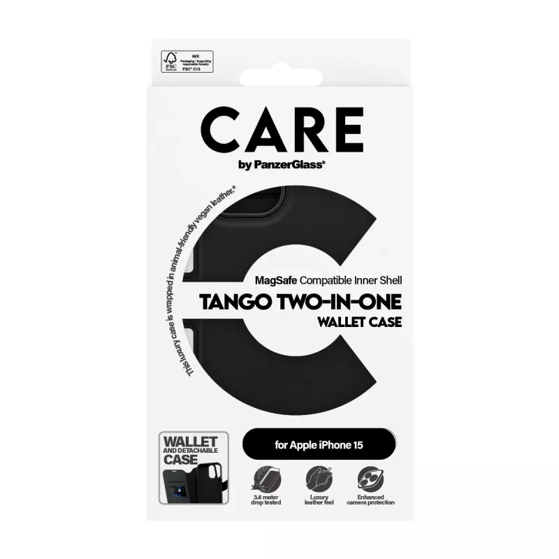 PanzerGlass CARE™ by ® Tango 2-in-1 Wallet Case w. MagSafe iPhone 15