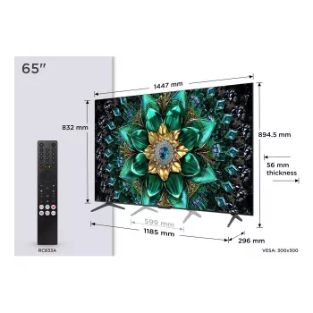 TCL Q6C 65Q6C TV 165,1 cm (65 Zoll) 4K Ultra HD Smart TV Wi-Fi Metallic