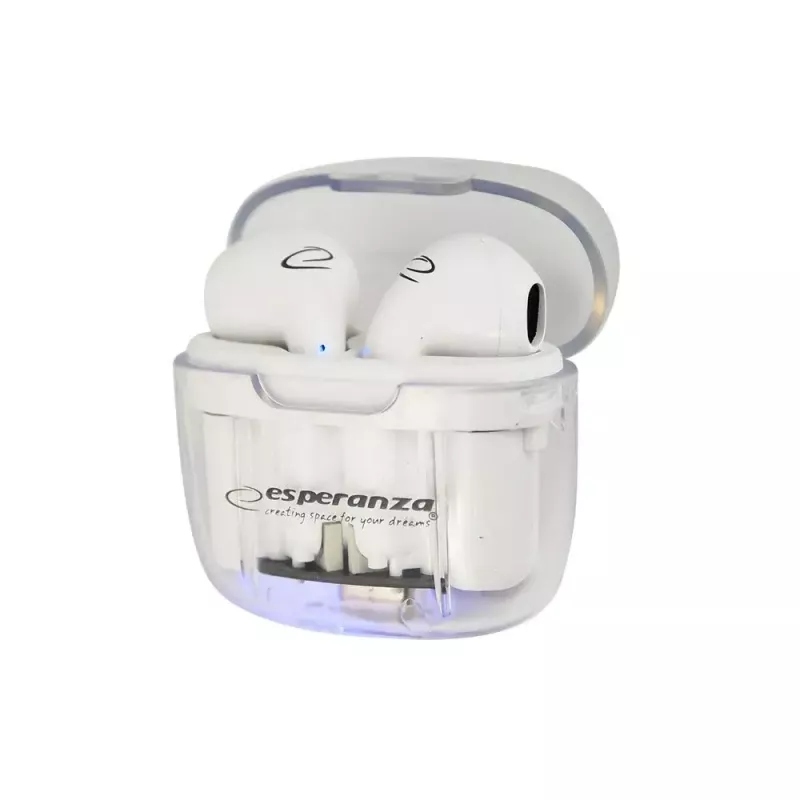 Kabellose In-Ear-Kopfhörer ESPERANZA EH237W — Bluetooth 5.3, Touch-Steuerung, 3–4 h Akku, Weiß