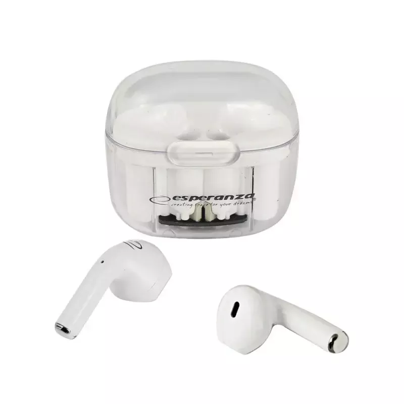 Kabellose In-Ear-Kopfhörer ESPERANZA EH237W — Bluetooth 5.3, Touch-Steuerung, 3–4 h Akku, Weiß