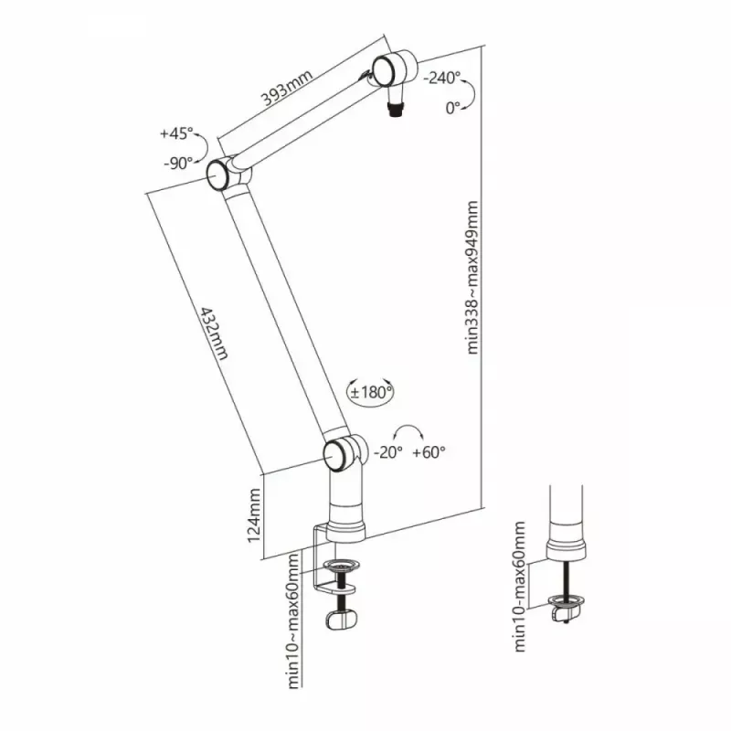 Maclean MC-898 Mikrofonhalterung Galgen, max 1 kg