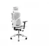 Ergonomischer Bürostuhl Diablo Chairs V-Basic Weiß-Grau – verstellbare Höhe und Neigung, Armlehnen, Lendenwirbelstütze