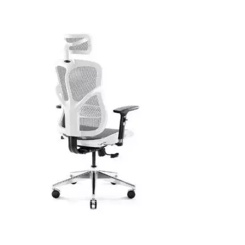 Ergonomischer Bürostuhl Diablo Chairs V-Basic Weiß-Grau – verstellbare Höhe und Neigung, Armlehnen, Lendenwirbelstütze