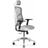 Ergonomischer Bürostuhl Diablo Chairs V-Basic Weiß-Grau – verstellbare Höhe und Neigung, Armlehnen, Lendenwirbelstütze