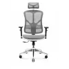 Ergonomischer Bürostuhl Diablo Chairs V-Basic Weiß-Grau – verstellbare Höhe und Neigung, Armlehnen, Lendenwirbelstütze