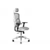 Ergonomischer Bürostuhl Diablo Chairs V-Basic Weiß-Grau – verstellbare Höhe und Neigung, Armlehnen, Lendenwirbelstütze
