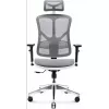 Ergonomischer Bürostuhl Diablo Chairs V-Basic Weiß-Grau – verstellbare Höhe und Neigung, Armlehnen, Lendenwirbelstütze