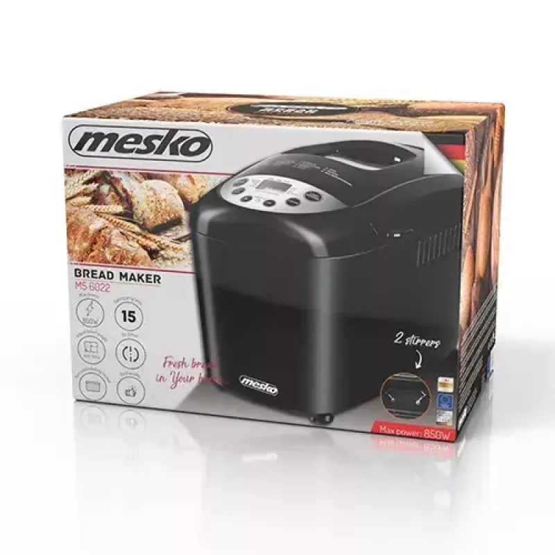 Brotbackautomat Mesko Home MS 6022 850 W Schwarz Digitaler Timer