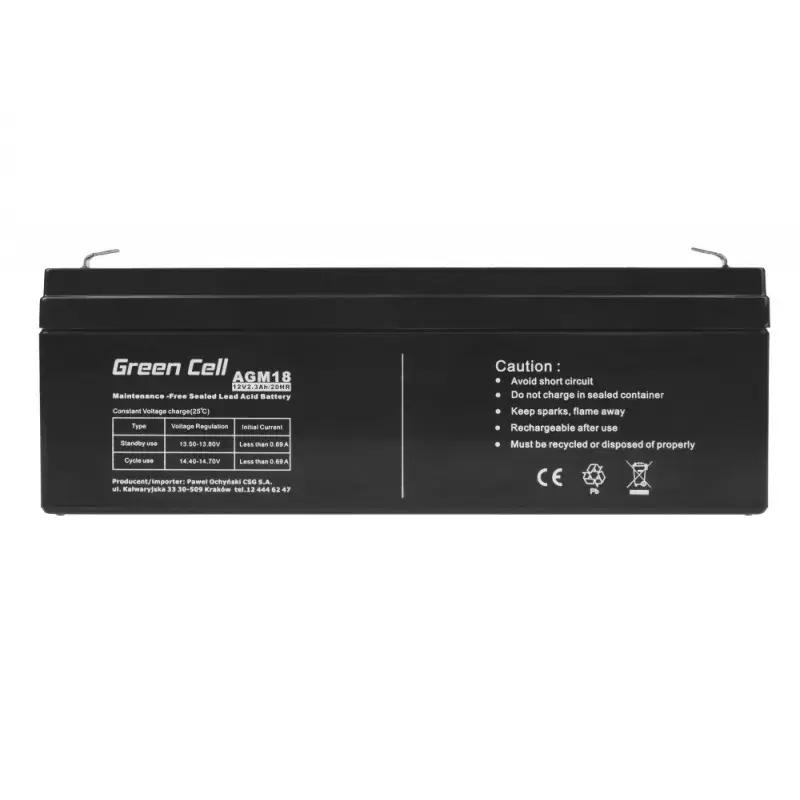 UPS-Batterie Green Cell AGM18 12V 2,3Ah