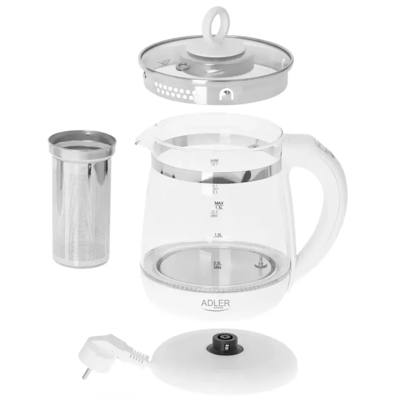 Wasserkocher Adler AD 1299 1,5 L 1850 W Weiß