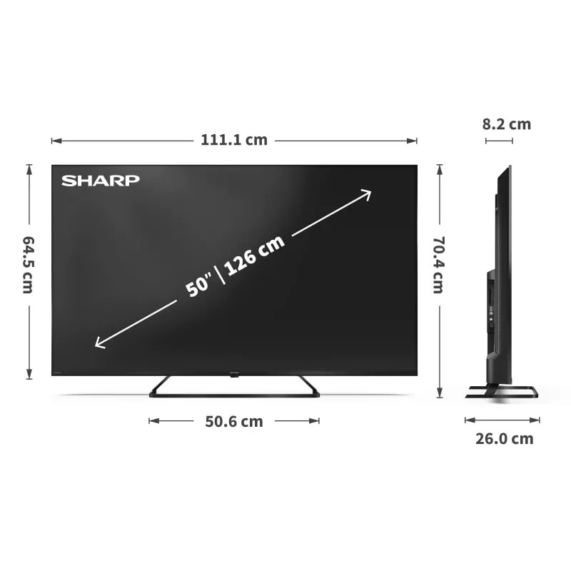 Sharp 50HP6265E TV 127 cm (50 Zoll) 4K Ultra HD Smart-TV Wi-Fi Schwarz