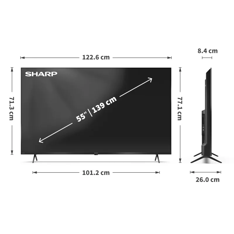 Sharp 55HL4265E TV 139,7 cm (55 Zoll) 4K Ultra HD Smart-TV Wi-Fi Schwarz