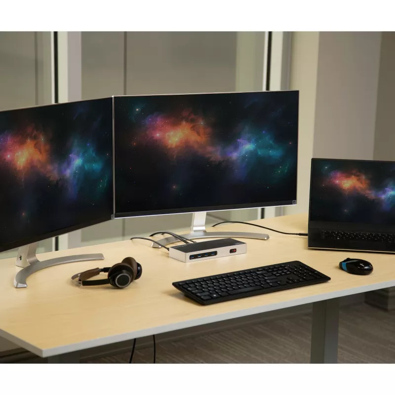 StarTech.com USB-C & USB-A Dock - Dual-Monitor 4K 60Hz Dock DisplayPort + HDMI - Hybride USB 3.0 Dockingstation für USB-C- oder USB-A-Laptops - 6x USB Typ-A, GbE - USB 3.1 Gen 1 - Mac/Windows