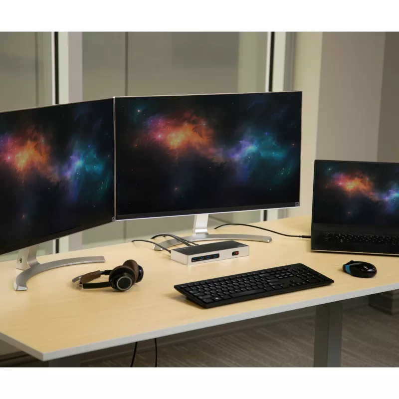 StarTech.com USB-C & USB-A Dock - Dual-Monitor 4K 60Hz Dock DisplayPort + HDMI - Hybride USB 3.0 Dockingstation für USB-C- oder USB-A-Laptops - 6x USB Typ-A, GbE - USB 3.1 Gen 1 - Mac/Windows