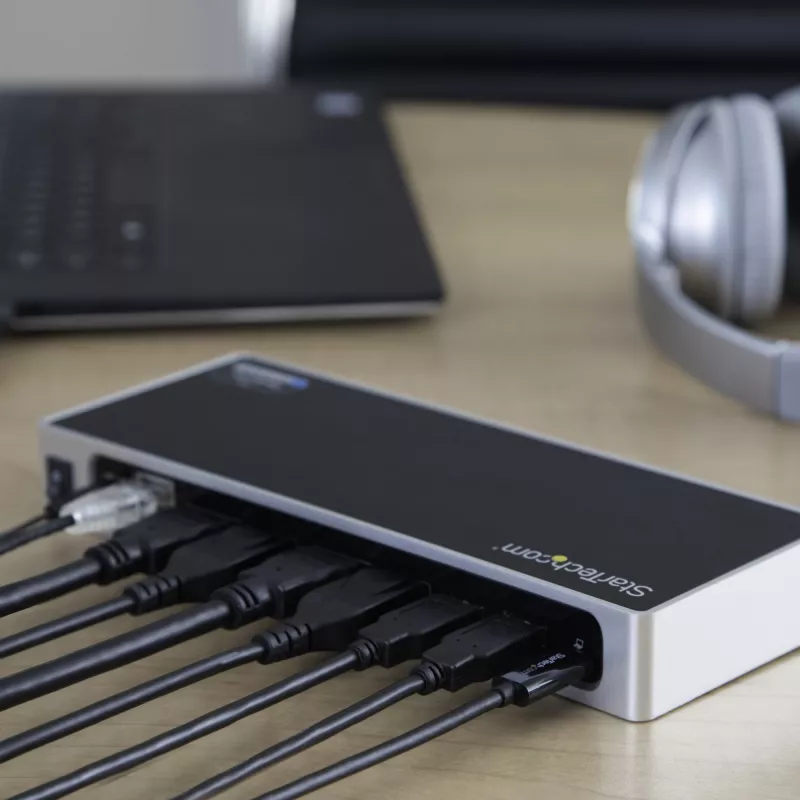 StarTech.com USB-C & USB-A Dock - Dual-Monitor 4K 60Hz Dock DisplayPort + HDMI - Hybride USB 3.0 Dockingstation für USB-C- oder USB-A-Laptops - 6x USB Typ-A, GbE - USB 3.1 Gen 1 - Mac/Windows