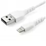 StarTech.com 3 Fuß (1m) Robustes weißes USB-A-auf-Lightning-Kabel – Schwerlast-Rugged-Aramidfaser-USB-Typ-A-auf-Lightning-Lade-/Sync-Netzkabel – Apple MFi-zertifiziert iPad/iPhone 12