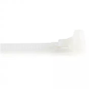 StarTech.com 15 cm wiederverwendbare Kabelbinder – 7 mm breit, 35 mm Bündeldurchmesser, 22 kg Zugfestigkeit, lösbare Nylonbinder, innen/außen, 94V-2/UL gelistet, 100 Stück – Weiß