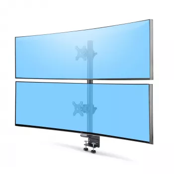 StarTech.com Tischhalterung für 2 vertikal gestapelte Monitore, Dual 49 Zoll, Gesamt 32 kg, C-Klemme, Quick-Release VESA-System, Breitbild 16:9/Ultraweit 32:9, TAA