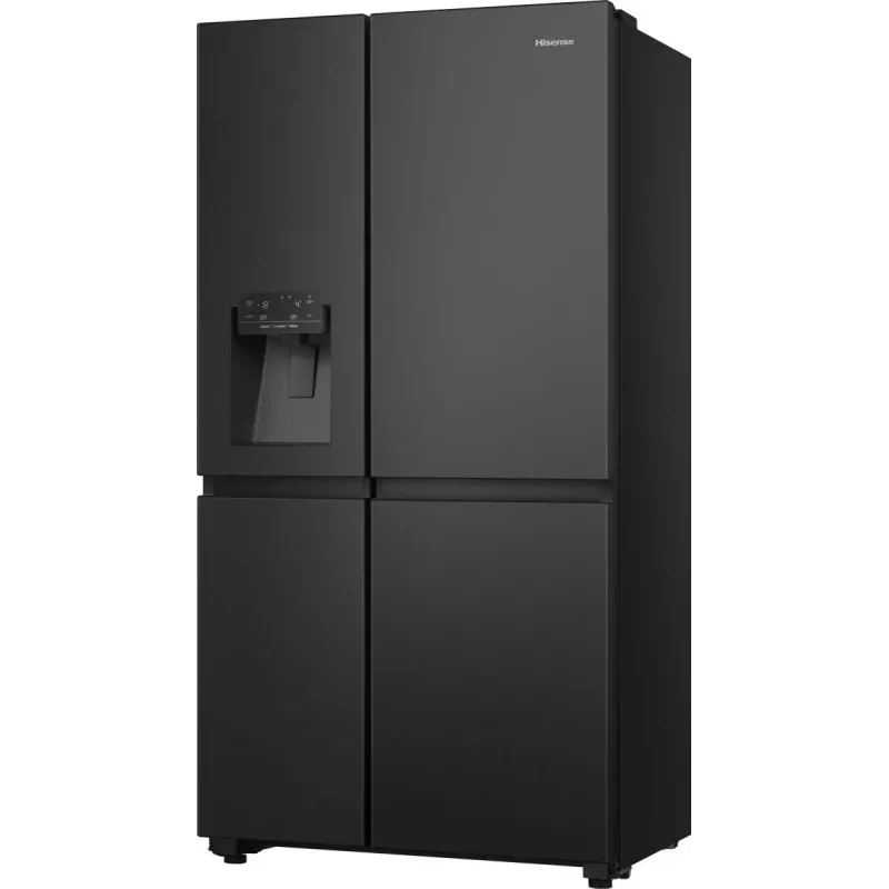 Hisense RS818N4TFC Side-by-Side-Kühlschrank Freistehend 632 L Schwarz, Edelstahl
