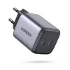Ugreen 90573 Nexode 45W GaN Mini USB-C-Ladegerät, Innenbereich, AC, 20 V, 4,05 A, Schwarz, Grau