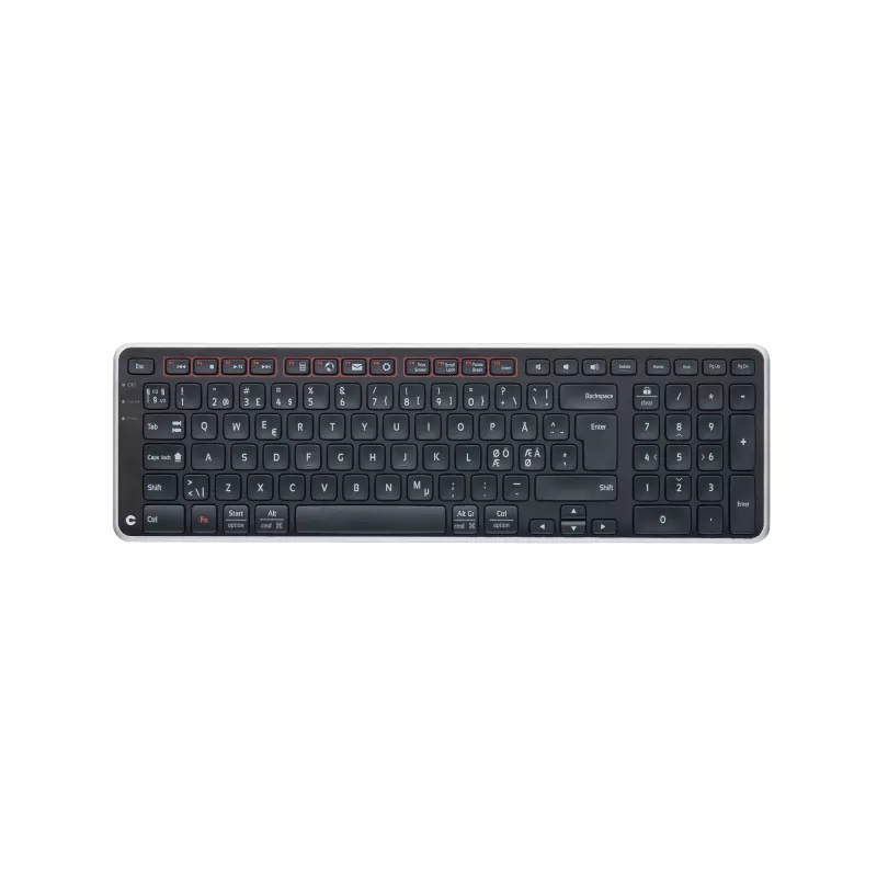 Contour Design Balance Tastatur, Full-size (100%), Kabellos, RF Wireless + USB, Scherenschalter-Tastatur, QWERTY, Schwarz