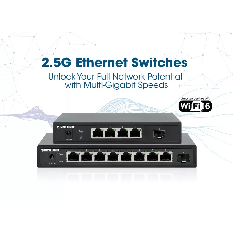Intellinet 9-Port-Switch 8 x 2,5G Ethernet-Ports und 1 SFP+ Uplink