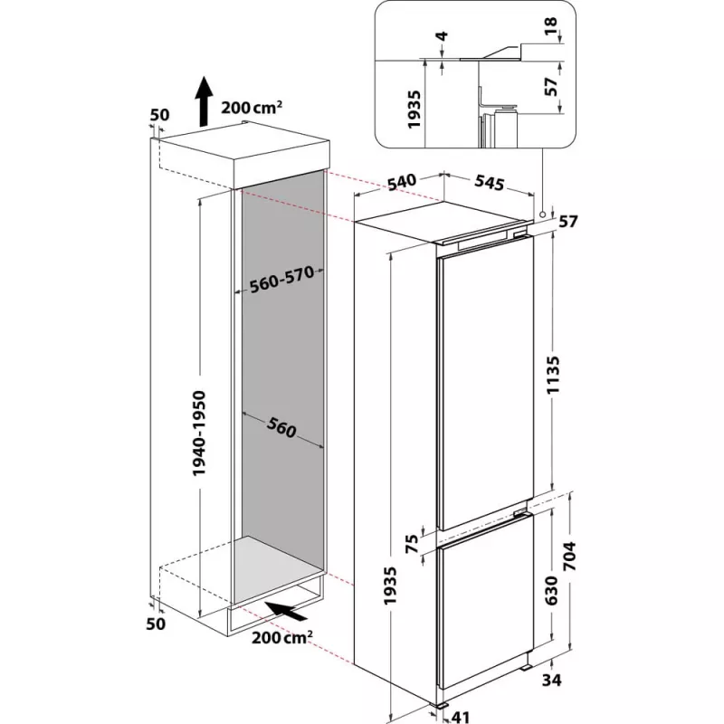 Whirlpool ART 9811 SF2 Einbau-Kühlschrank 306 L Weiß