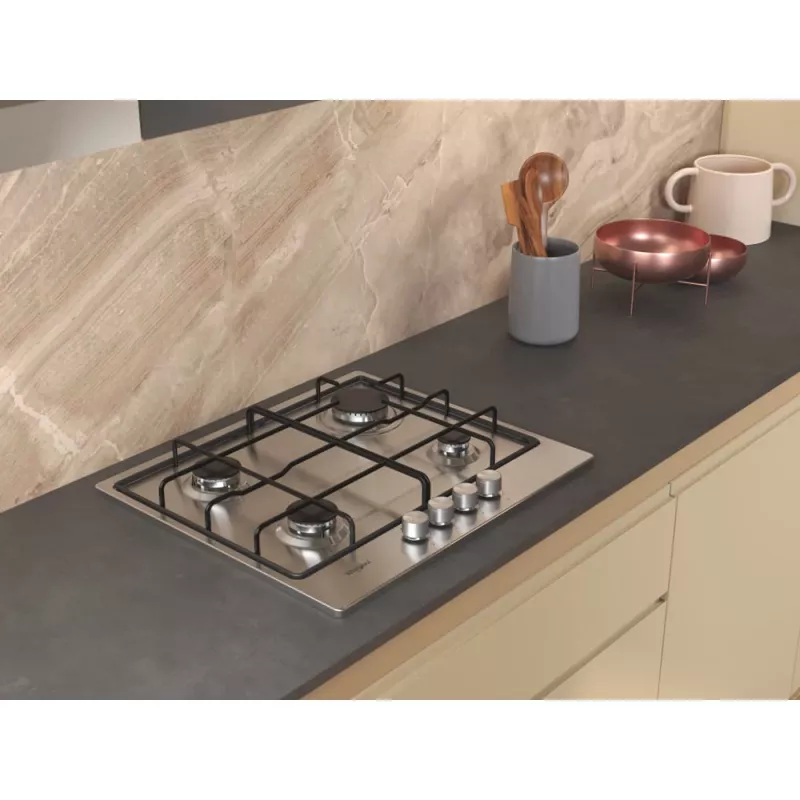 Whirlpool TGML 650 IX Edelstahl Einbau 58 cm Gas 4 Kochzonen