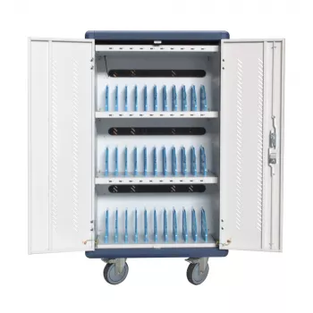 Techly I-CABINET-30DUTY tragbarer Geräte-Management-Wagen/Schrank Weiß, Blau