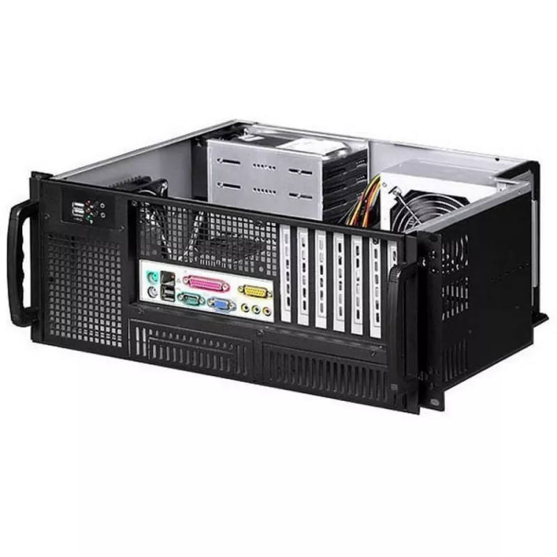 Techly Gehäuse Industrie-Rack 19/Desktop 4U Ultra Kompakt Schwarz I-CASE MP-P4HX-BLK6