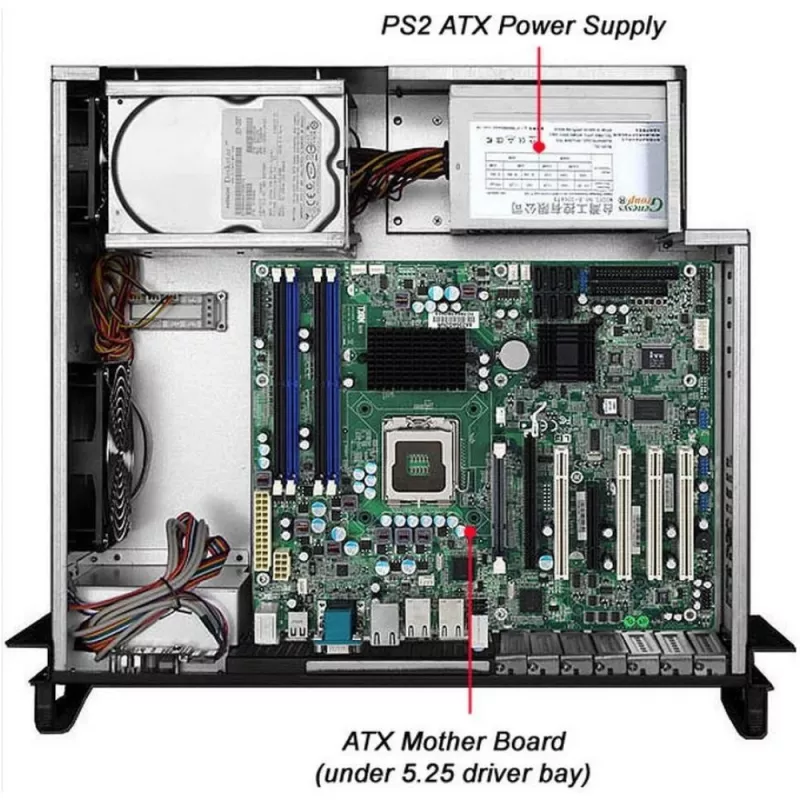 Techly Gehäuse Industrie-Rack 19/Desktop 4U Ultra Kompakt Schwarz I-CASE MP-P4HX-BLK6