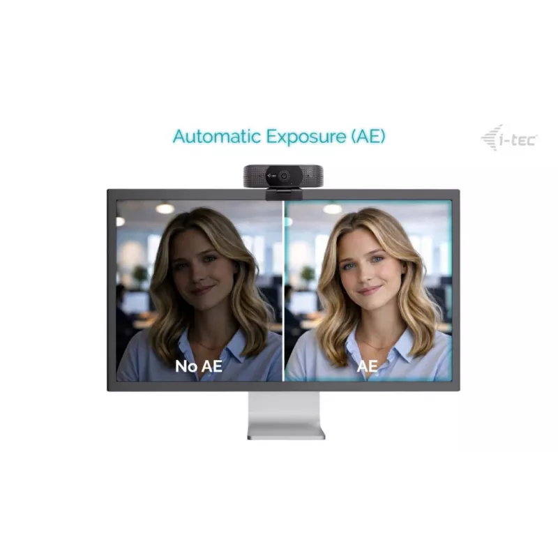 Webcam ITEC i-tec SOLOMON 500 4K PDAF — 4K Ultra HD, 3840×2160, USB, Clip-Halterung, schwarz