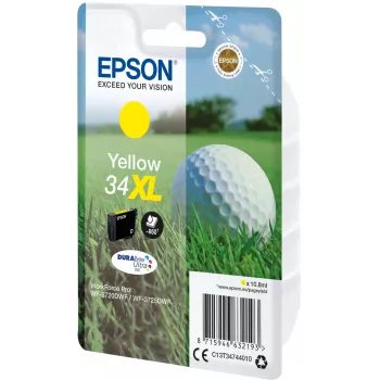 Epson Golfball Einzelpackung Gelb 34XL DURABrite Ultra-Tinte, Hohe (XL) Reichweite, Gelb, Pigmenttinte, 10,8 ml, 1 Stk., 950 Seiten
