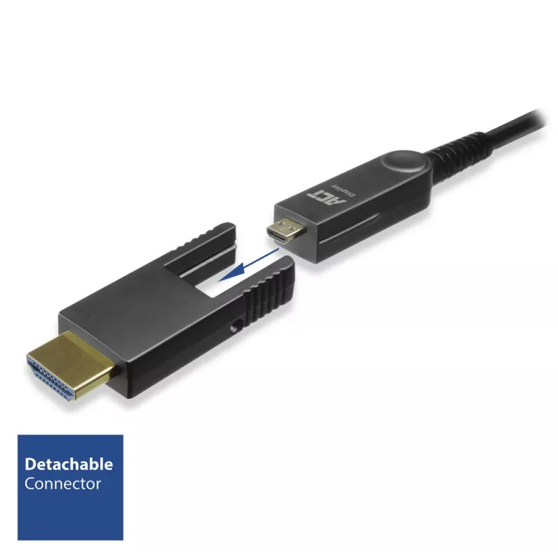 ACT 10 Meter HDMI High Speed 4K aktives optisches Kabel mit abnehmbarem Stecker v2.0 HDMI-A Stecker – HDMI-A Stecker