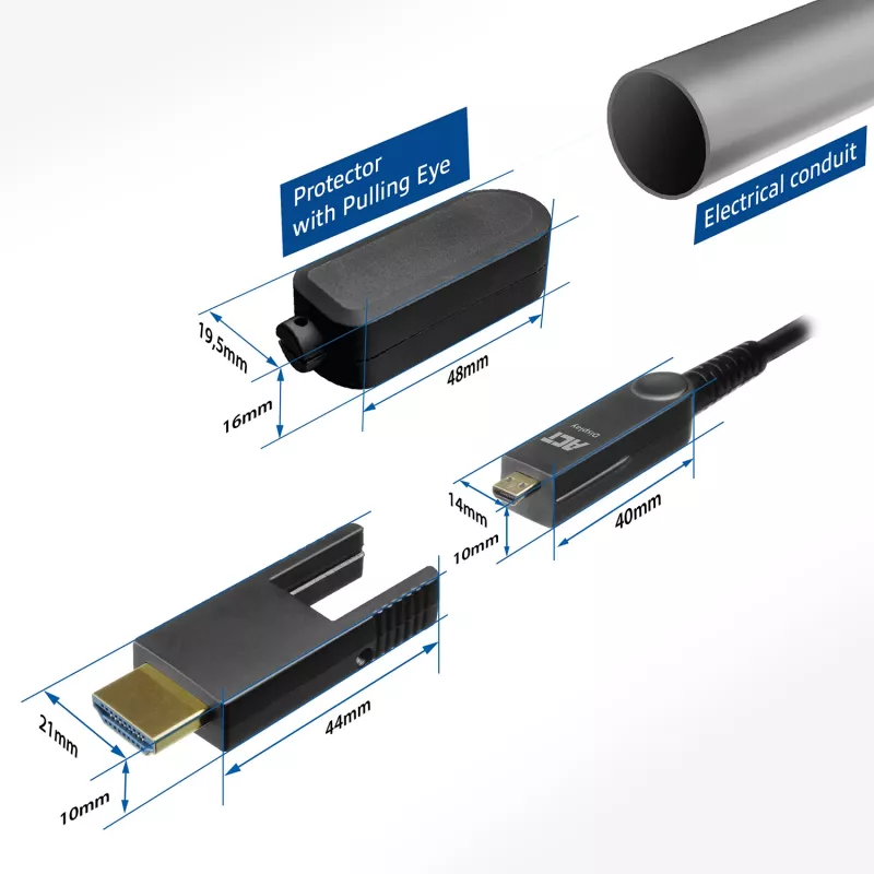ACT 25 m HDMI High Speed 4K aktives optisches Kabel mit abnehmbarem Stecker v2.0 HDMI-A Stecker - HDMI-A Stecker
