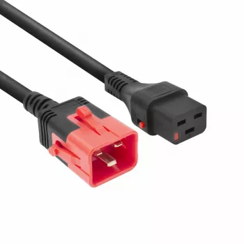 ACT Powercord C19 IEC Lock - C20 IEC Lock Dual Locking schwarz 1 m, PC3632