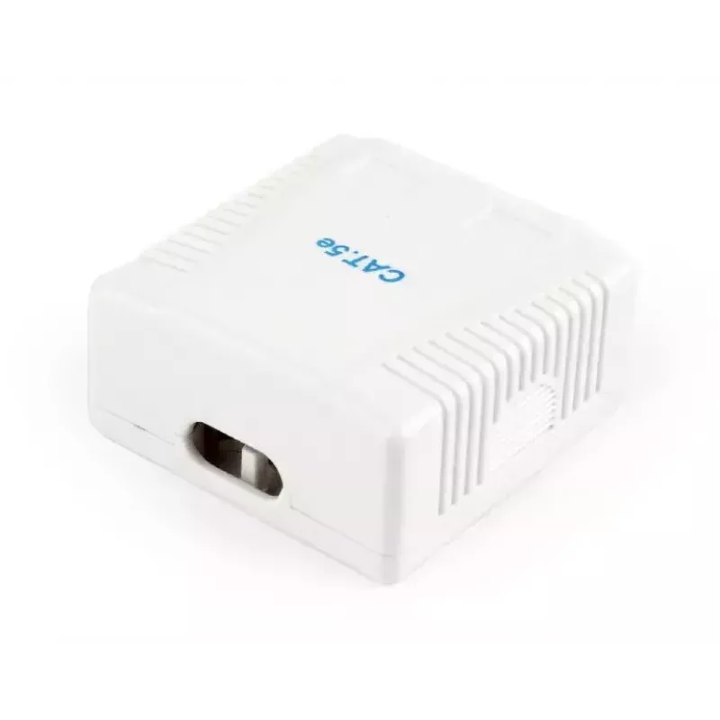 Gembird NCAC-2U5E-01 Aufputz-Netzwerkdose, 2x RJ45 Cat5e, Weiß